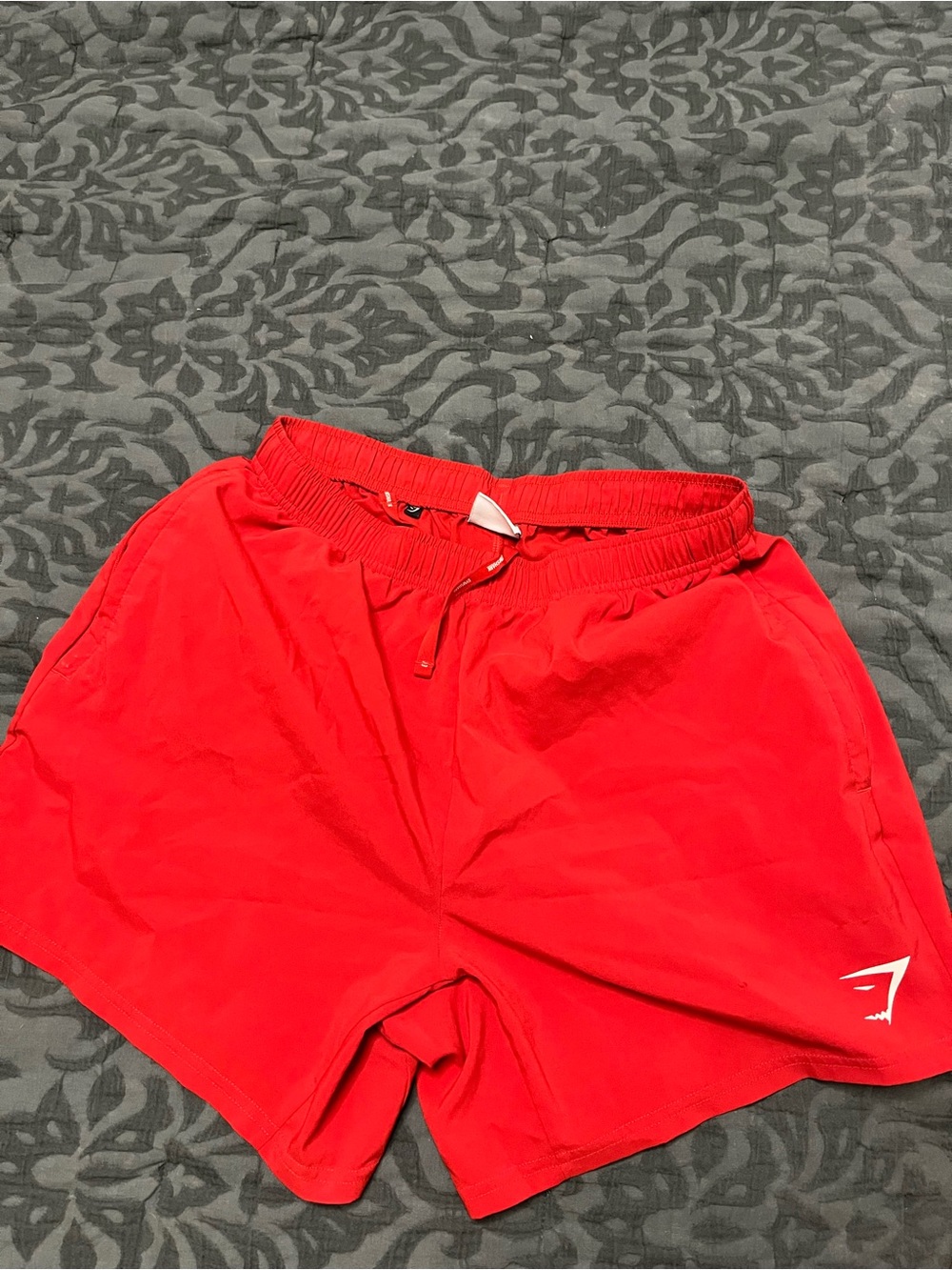 Gymshark Red Men's Athletic Shorts with Drawstring